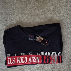 U.S. Polo Assn. Navy and Red Graphic Tee